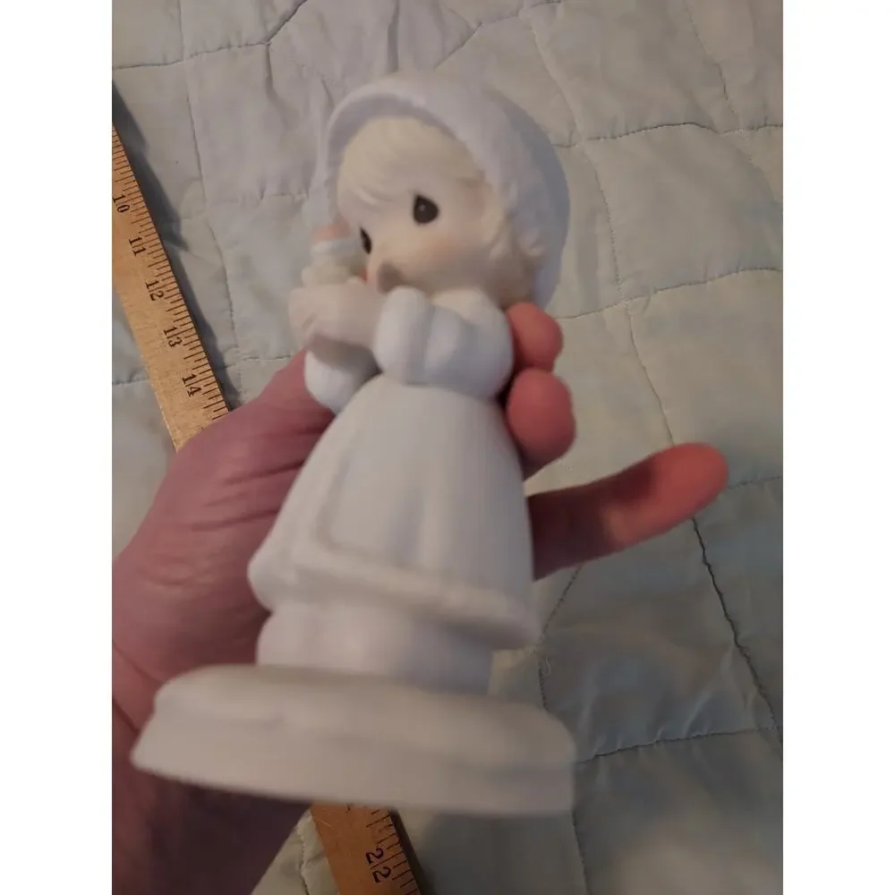 Precious Moments Figurine - May your Christmas By Merry 1991 EUC (# on coat)